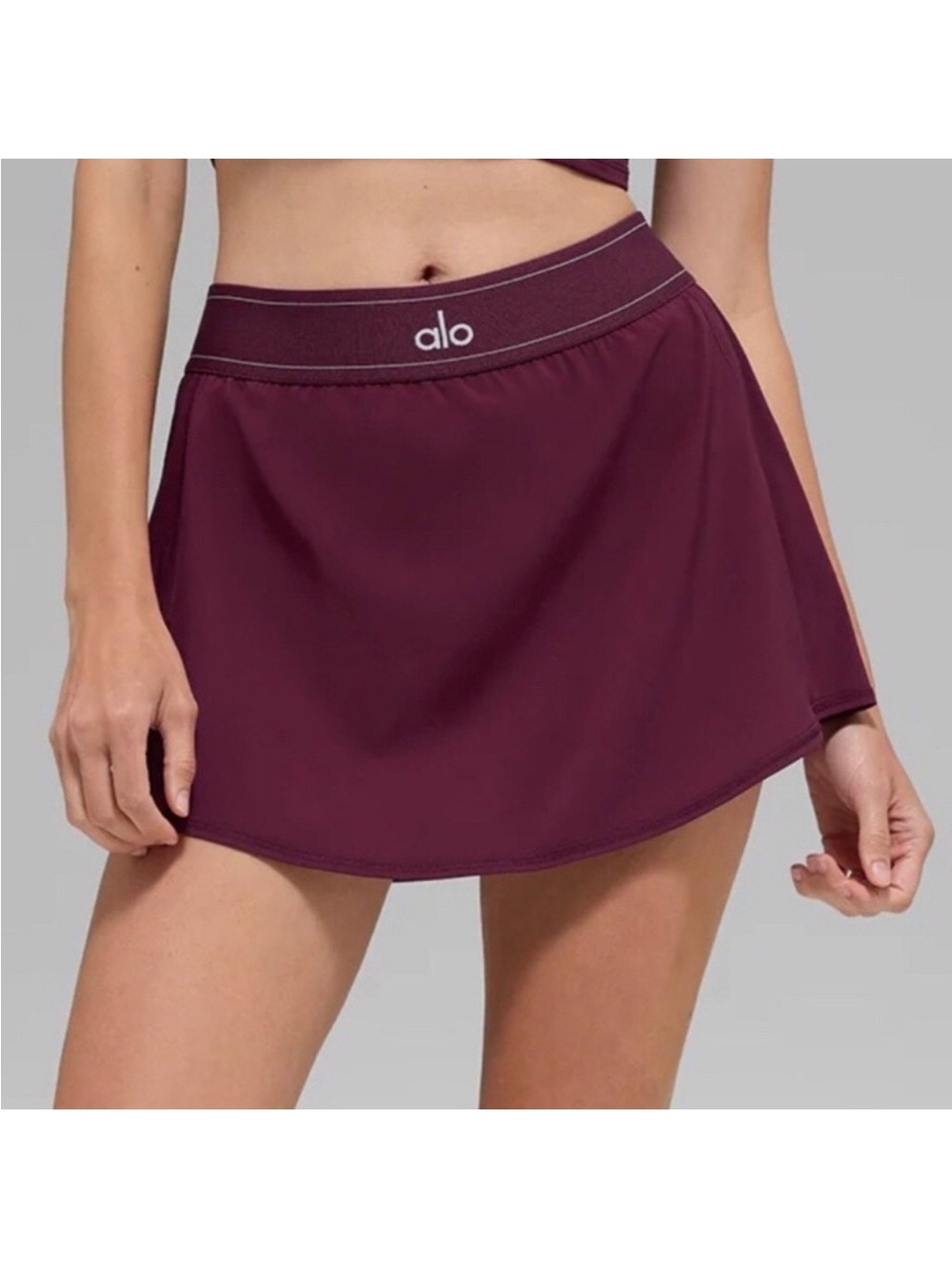 Alo Yoga Match Point Tennis Skirt Burgundy Sz M 8-10 W6240R